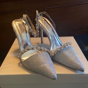 Badgley Mischka rhinestone heels. Size 9 1/2. Heel 3.75”